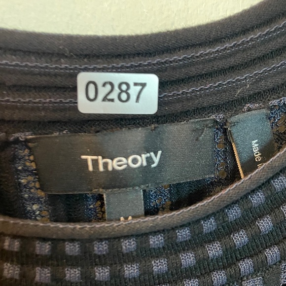 Theory Navy Textured Mini Dress Size Medium - Picture 12 of 12